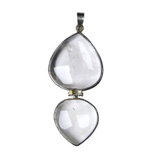 Avika Clear Quartz Double Heart Pendant for True Love