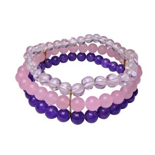 Avika Combination (Amethyst, Rose Quartz & Clear Quartz) Bracelet (Pack of 1Pc)