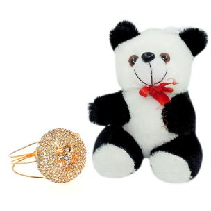 Avika Gold Plated Bracelet with beautiful Zircon Stones Naughty Black & White Panda
