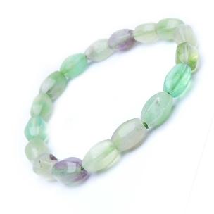 Avika Green Fluorite Oval Bead Bracelet (Pack of 1Pc)
