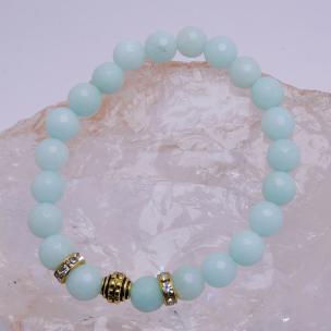 Avika Heat Processed Amazonite 8 mm Bead Bracelet Designer 3 Color: Green, For Unisex