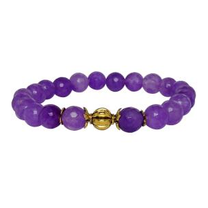 Avika Heat Processed Purpurite 8 mm Bead Bracelet Designer 2 Color: Purple, For Unisex