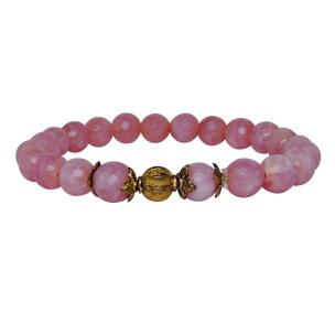 Avika Heat Processed Rhodochrosite 8 mm Bead Bracelet Designer 2 Color: Pink, For Unisex