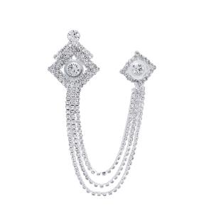 Avika Kite Silver Metal Chain with Semi-Precious Cubic Zirconia Brooch
