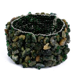 Avika Moss Agate Chips Bracelet For Prosperity