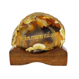 Avika Decorative Natural Agate Plate 2.5 Inch Broken Crayons Still Color for Gift and Home Decor