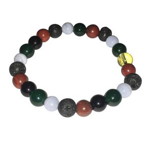 Avika Multi Agate with Lava Energized Bracelet (Pack of 1Pc)