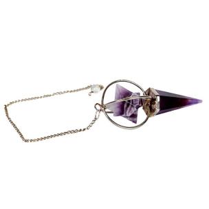 Avika Natural Amethyst Merkabah Cone Pendulum For Healing