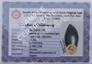 Avika Natural Azurite Certified Loose Gemstone For Reiki Chakra Healing