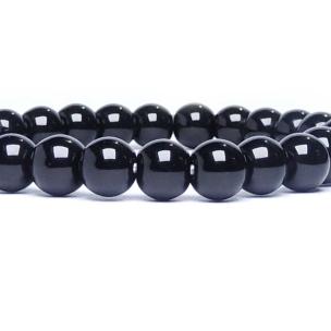 Avika Natural Black Agate Beads Bracelet (Pack of 1Pc)