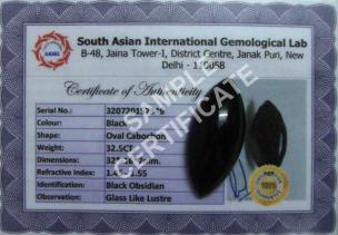 Avika Natural Black Obsidian Certified Loose Gemstone For Reiki Chakra Healing