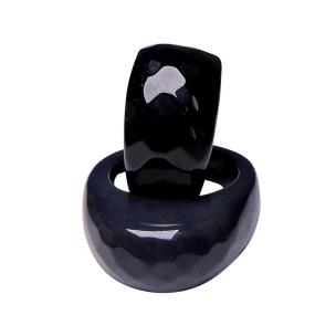 Avika Natural Black Onyx Faceted Ring