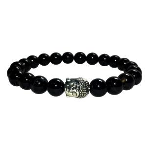 Avika Natural Black Sulemani Akik Buddha Bracelet
