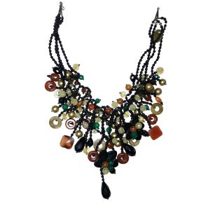 Avika Natural Black Sulemani & Akik Fancy Necklace