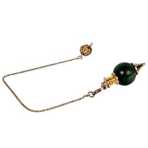 Avika Natural Bloodstone Point Sphere Pendulum For Reiki