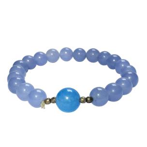 Avika Natural Genuine Blue Chalcedony Beads Bracelet For Throat Chakra & Meditation