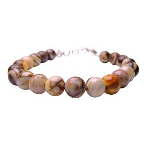 Avika Natural Brown Zebra Jasper Beads Bracelet with Hook (Pack of 1Pc)