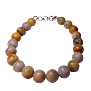 Avika Natural Crazy Lace Agate 8 MM Beads Bracelet with Hook (Pack of 1Pc)