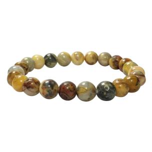Avika Natural Crazy Lace Agate Beads Bracelet (Pack of 1Pc)