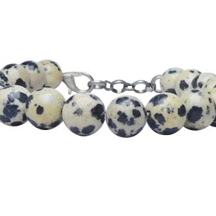Avika Natural Dalmatian Jasper 8 MM Beads Bracelet with Hook (Pack of 1Pc)