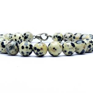 Avika Natural Dalmatian Jasper Beads Bracelet with Hook (Pack of 1Pc)