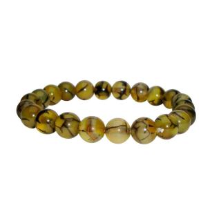 Avika Natural Dragon Vein Agate Beads Bracelet (Pack of 1Pc)