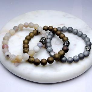 Avika Natural Druzy Agate Buddha Bracelet (Pack of 1 Pc)