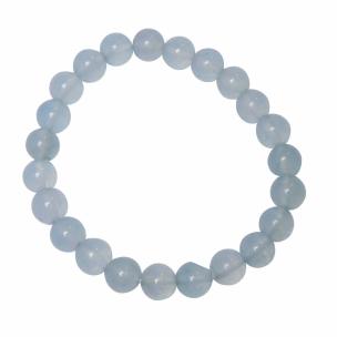 Dyed Aquamarine 8 mm Bead Stone Bracelet Color: Light Blue, For Unisex