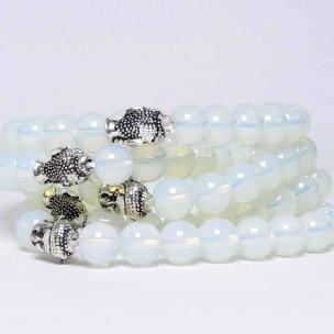 Avika Natural Dyed Opalite 8 mm Bead Stone Buddha Bracelet