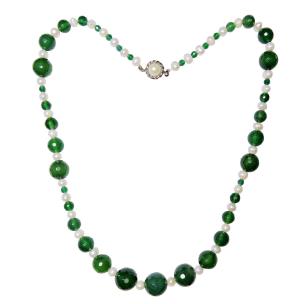 Avika Natural Emerald Diamond Cut & Pearl  Necklace gift for someone you love most