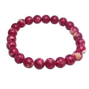 Avika Natural Emperor Red Beads Bracelet (Pack of 1Pc)