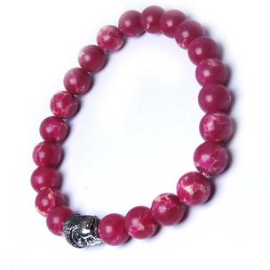 Avika Natural Emperor Red Beads Buddha Bracelet (Pack of 1Pc)