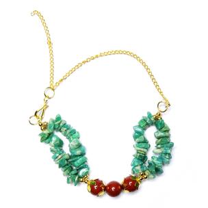 Avika Natural Energized Firoza & Jasper Beads Designer Flowerily Friendship Band