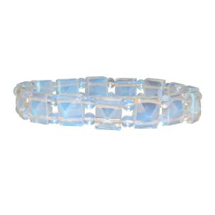 Avika Natural Energized Opalite bead with pyramid Bracelet (Pack of 1Pc)