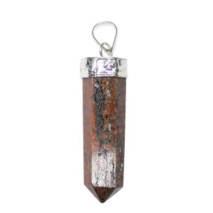 Avika Natural Energised Unakite Gemstone Point Agate Crystal Pendant Art 1