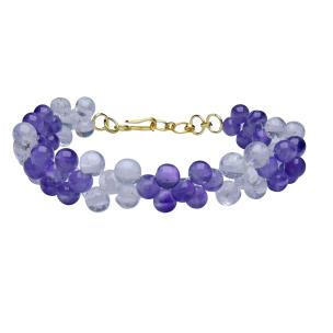 Avika Natural Energized Amethyst & Clear Quartz Designer Band Rakhi for Kids with Roli Chawal