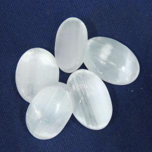 Avika Natural Energized Selenite Cabochon (Pack of 1 Pc.)