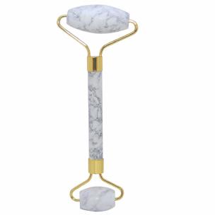 Avika Natural Energized White Howlite Facial Massage Roller Wand Spa and Relaxation