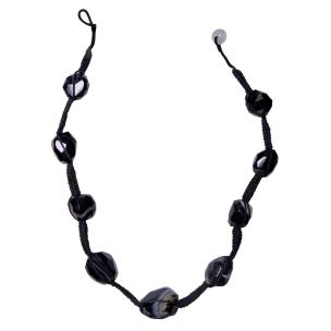 Avika Natural Evil Eye Tumble Stone Diamond Cut Necklace With Bracelet