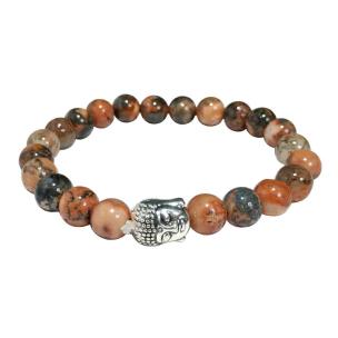 Avika Natural Fire Agate Buddha Bracelet (Pack of 1Pc)