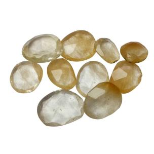 Avika Natural Golden Rutile Diamond Double Cut Ring Stone Set of 5 Pc.