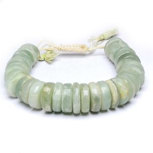 Avika Energized Green Aventurine Big Rondelle Bracelet For Heart Chakra