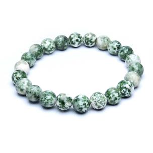 Avika Natural Green Spot Jasper Beads Bracelet (Pack of 1Pc)