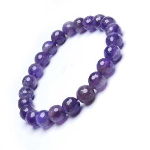 Avika Natural Genuine Lavender Amethyst Faceted Bead Bracelet For Stress Relief & Reiki Healing
