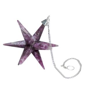 Avika Natural Lepidolite Galaxy Merkabah Star with Healing Properties