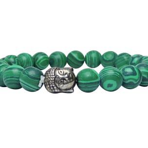 Avika Natural Malachite Buddha Bracelet (Pack of 1Pc)
