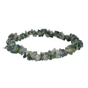 Avika Natural  Moss Agate Gemstone Chips Bracelet (Pack of 1Pc)