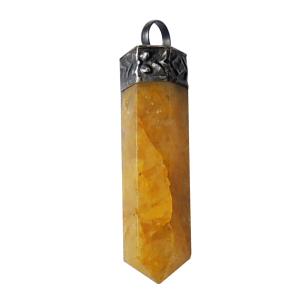 Avika Natural Orange Calcite Energy Point Pendant Art 1