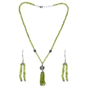Avika Natural Peridot Brazilian Necklace Set Earrings