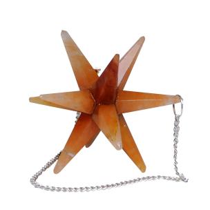Avika Natural Red Aventurine Galaxy Merkaba Star with Healing Properties